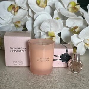 Viktor & Rolf Flowerbomb Pink Candle and Perfume Set